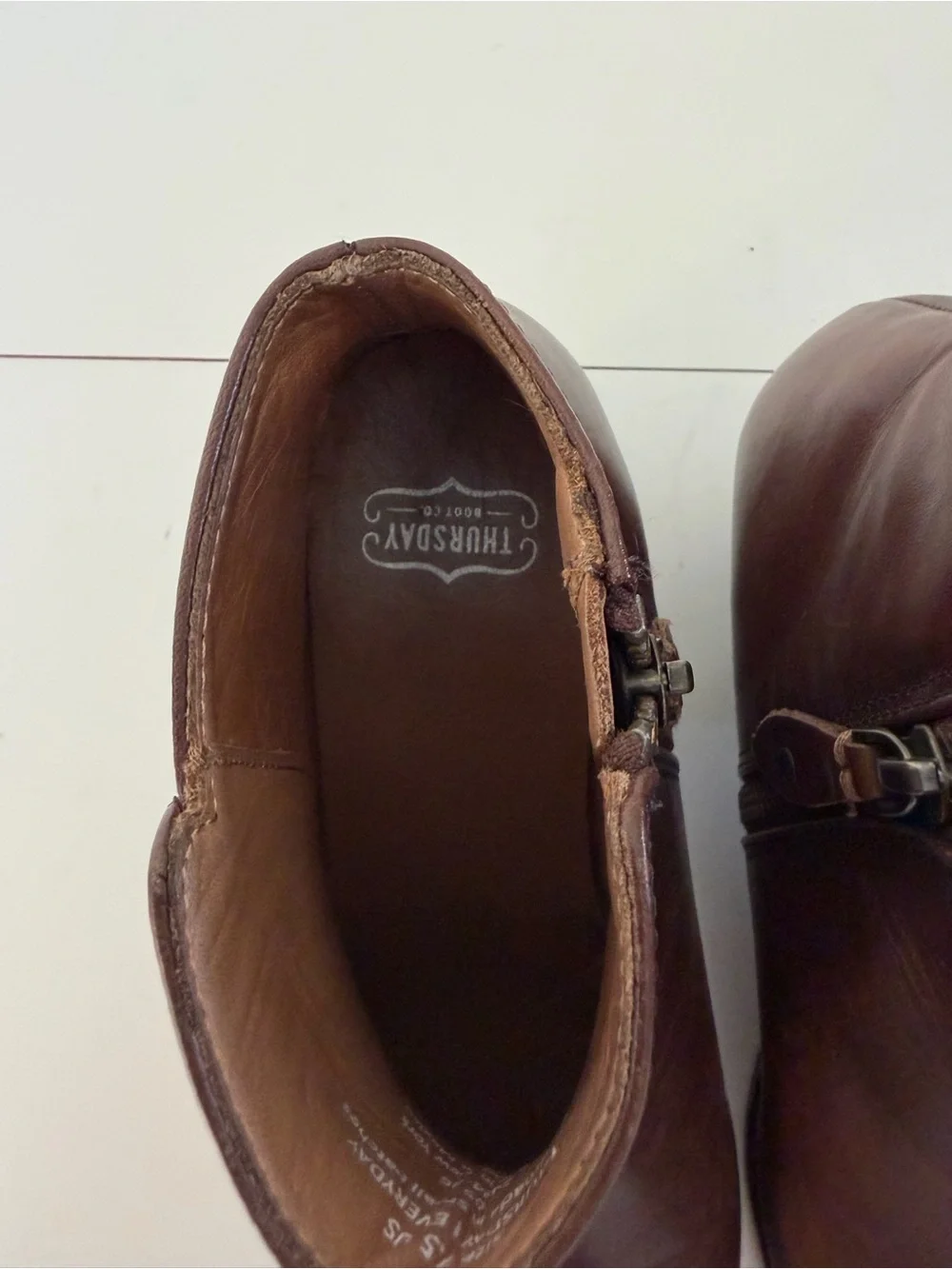 Thursday Boot Company Downtown Bootie Amaretto Brown Leather Ankle Boots